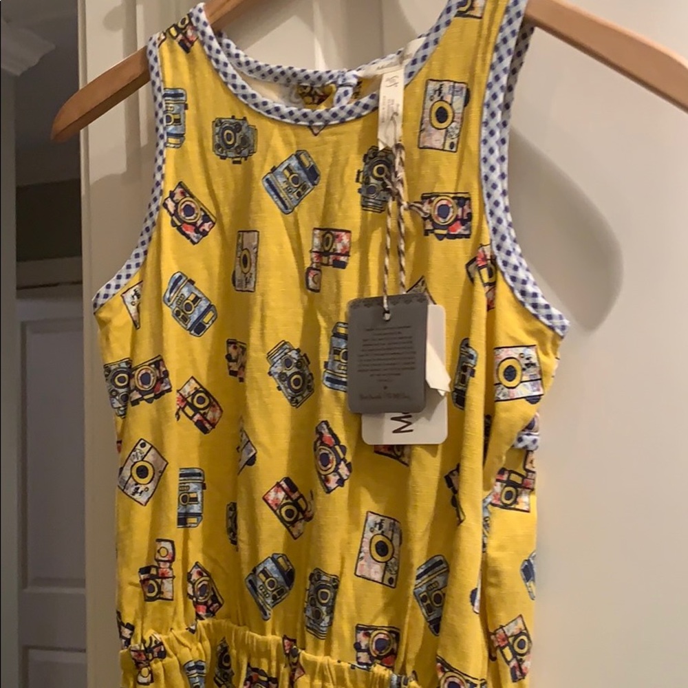 Matilda Jane yellow cotton romper girls size 10NWT